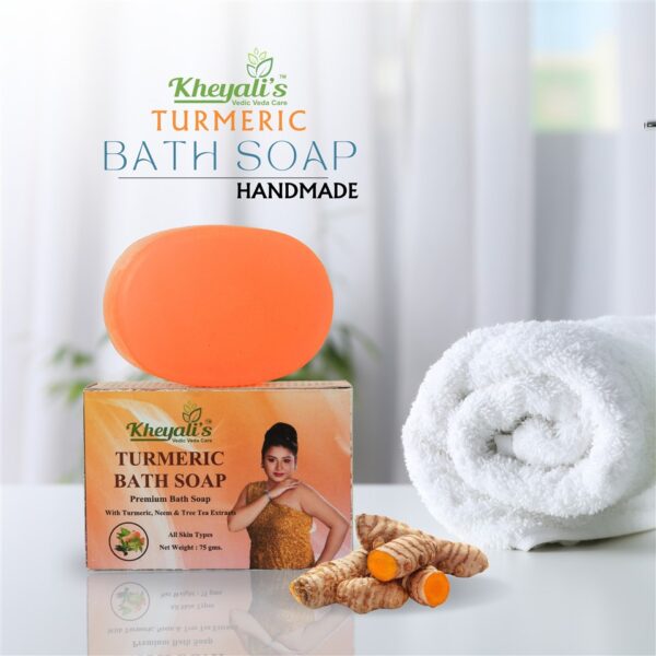 Turmeric Hand Made Bath Soap 75 GMS (pack of 3) (3 x 75g)